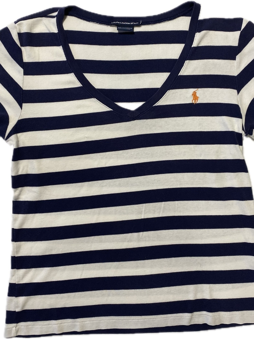 Ralph Lauren Sport Blue & White Striped Tee